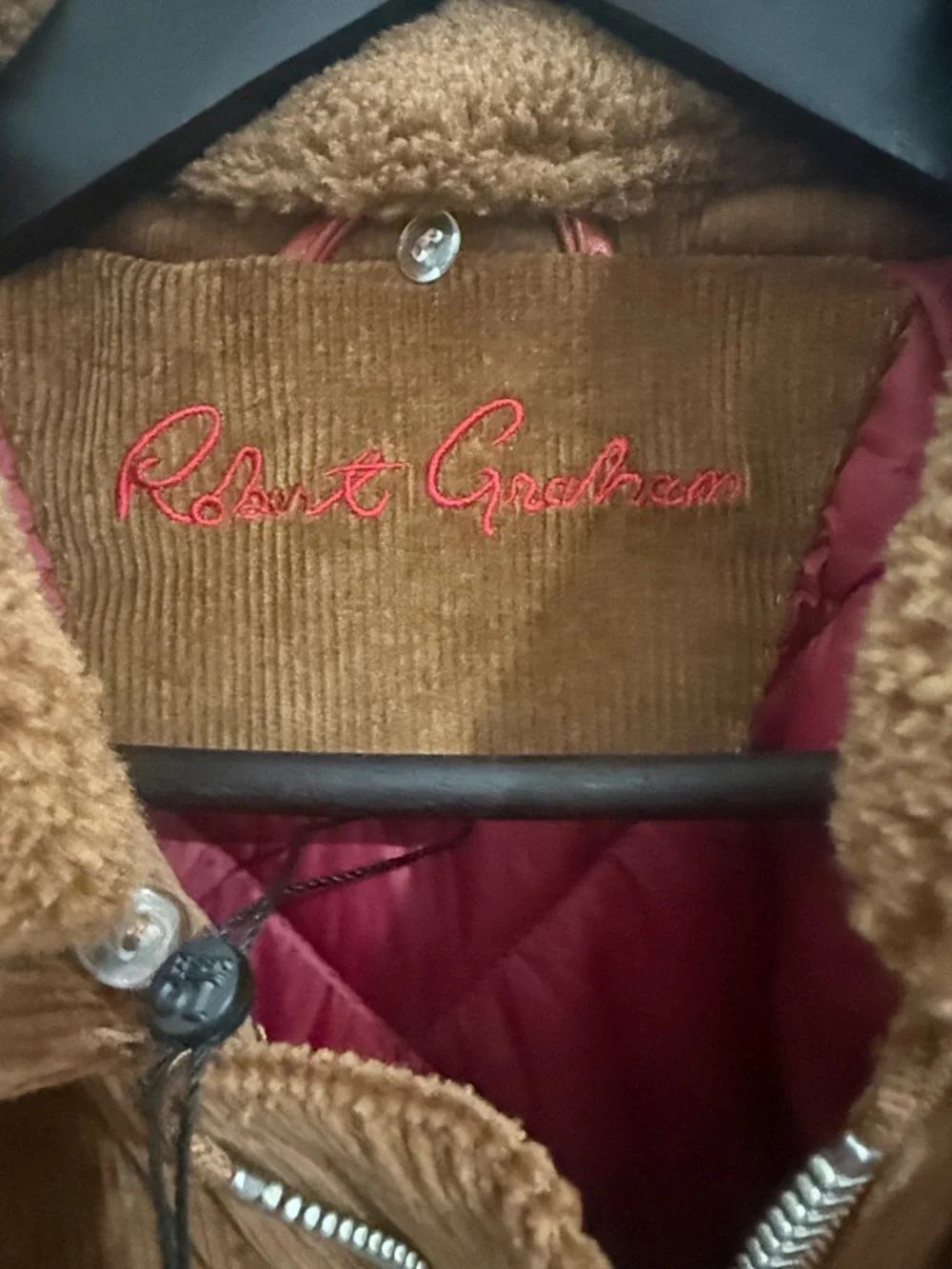 Robert Graham Brown Corduroy Field Jacket with Shearling Collar - Picture 4 of 5